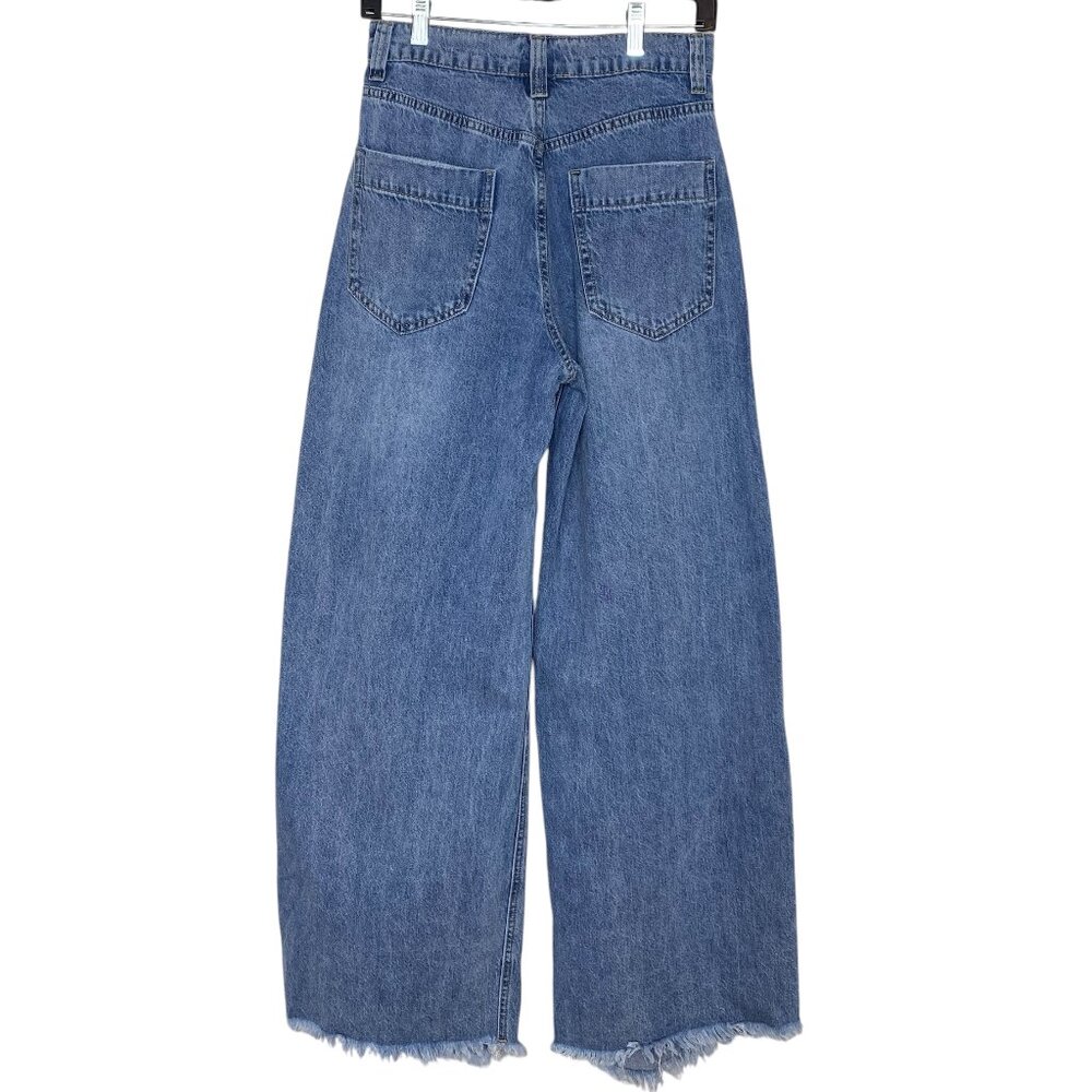 By Together Wide Leg Button Fly High Rise Jeans